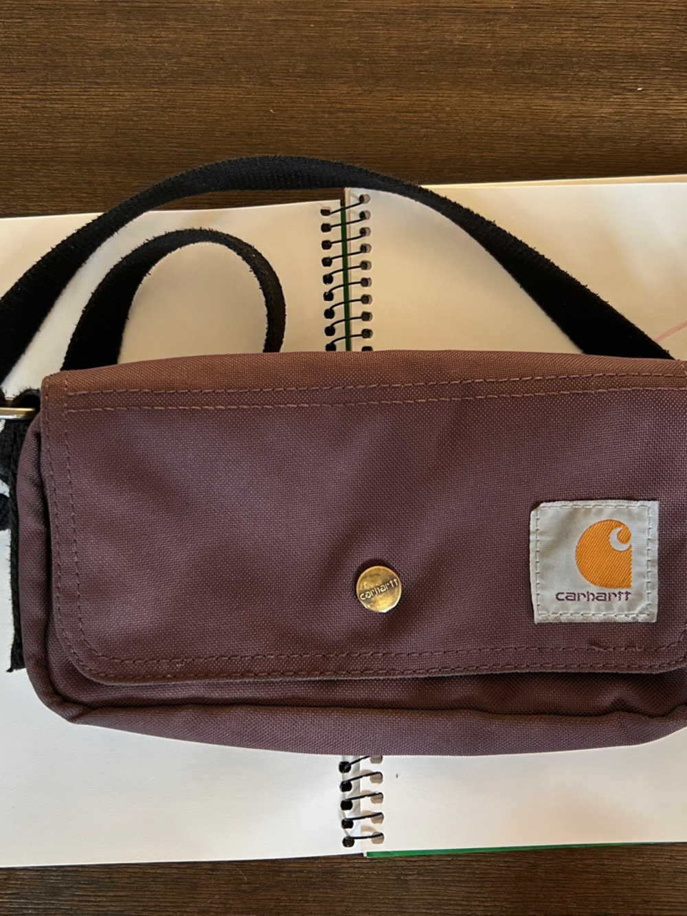 Carhartt Maroon/Tan Men’s Compact Crossbody Belt Bag
